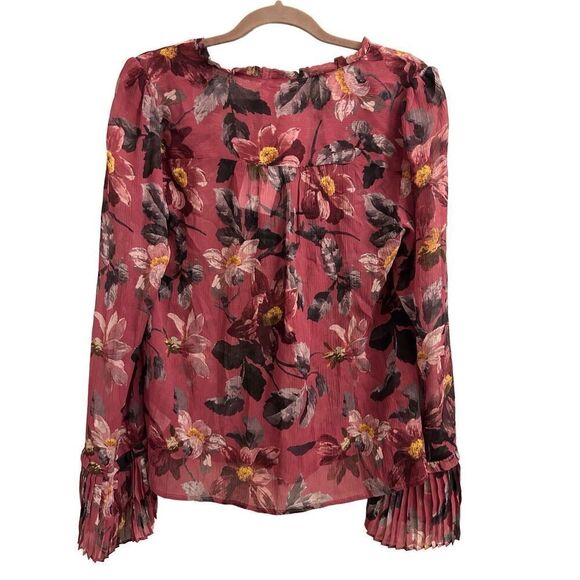 NWT PAIGE 100% Silk Palma blouse raspberry mousse XS - Picture 2 of 10